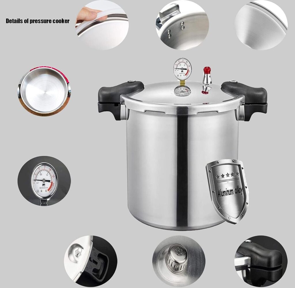 25 Quart Pressure Canner Cooker  Induction Compatible Built-in luxury digital pressure gauge With 1 steaming tray  Pressure release 13 PSI (+/- 5%) | Delivery from US