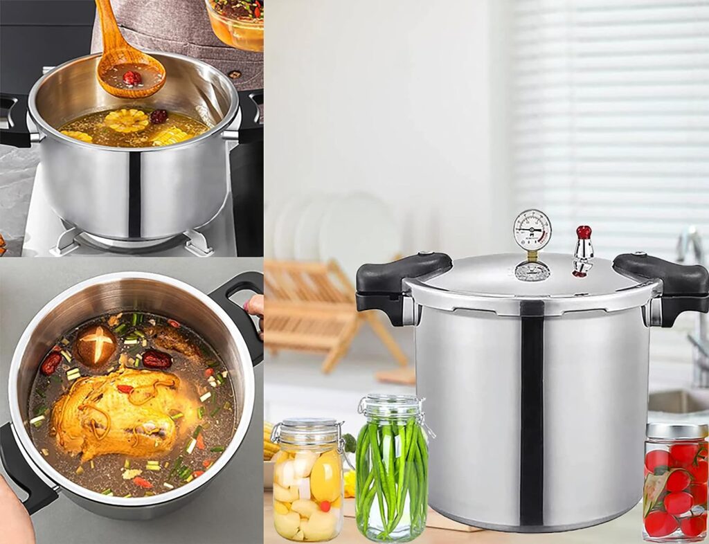25 Quart Pressure Canner Cooker  Induction Compatible Built-in luxury digital pressure gauge With 1 steaming tray  Pressure release 13 PSI (+/- 5%) | Delivery from US