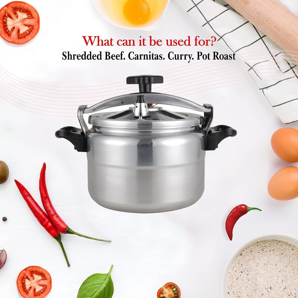 Alpine Cuisine Pressure Cooker/canner Aluminum 11 Liters, Bakelite Handle Mirror Polishing, Super Safety Lock, Cook Delicious Food in Less Time, Easy to Open  Close, Suitable for All Kinds of Stoves