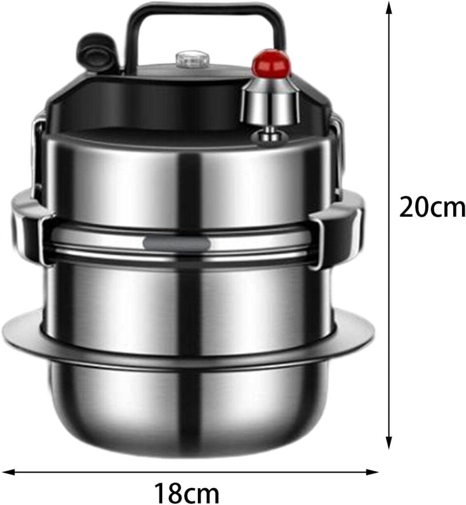 Fenteer Multifunction Micro Pressure Cooker, Slow Cooker, Pressure Canner, Stewed Meat Pot for All Hob Types, Travel, Camping, Kitchen, Outdoor, 1.2L