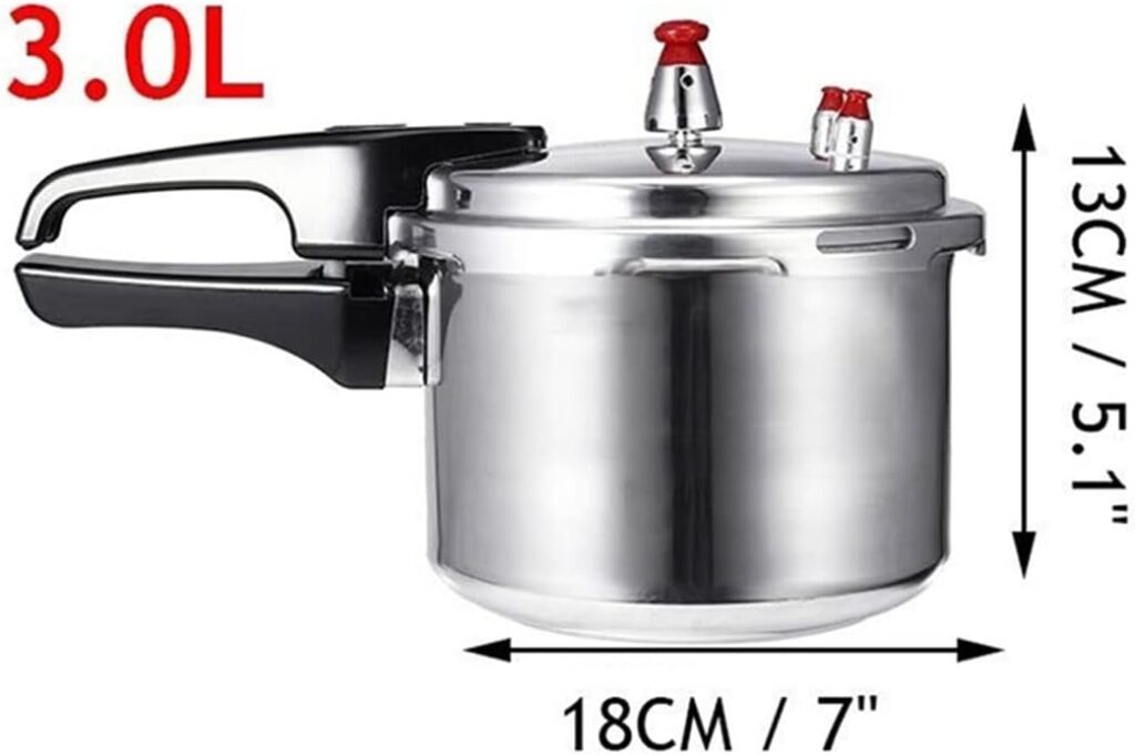 Aluminum Pressure Cooker, with Safety Valve Pressure Canner with/Multiple Pressure Control  Protection,Canning Rack Included (Size : 3L Diameter 18cm)