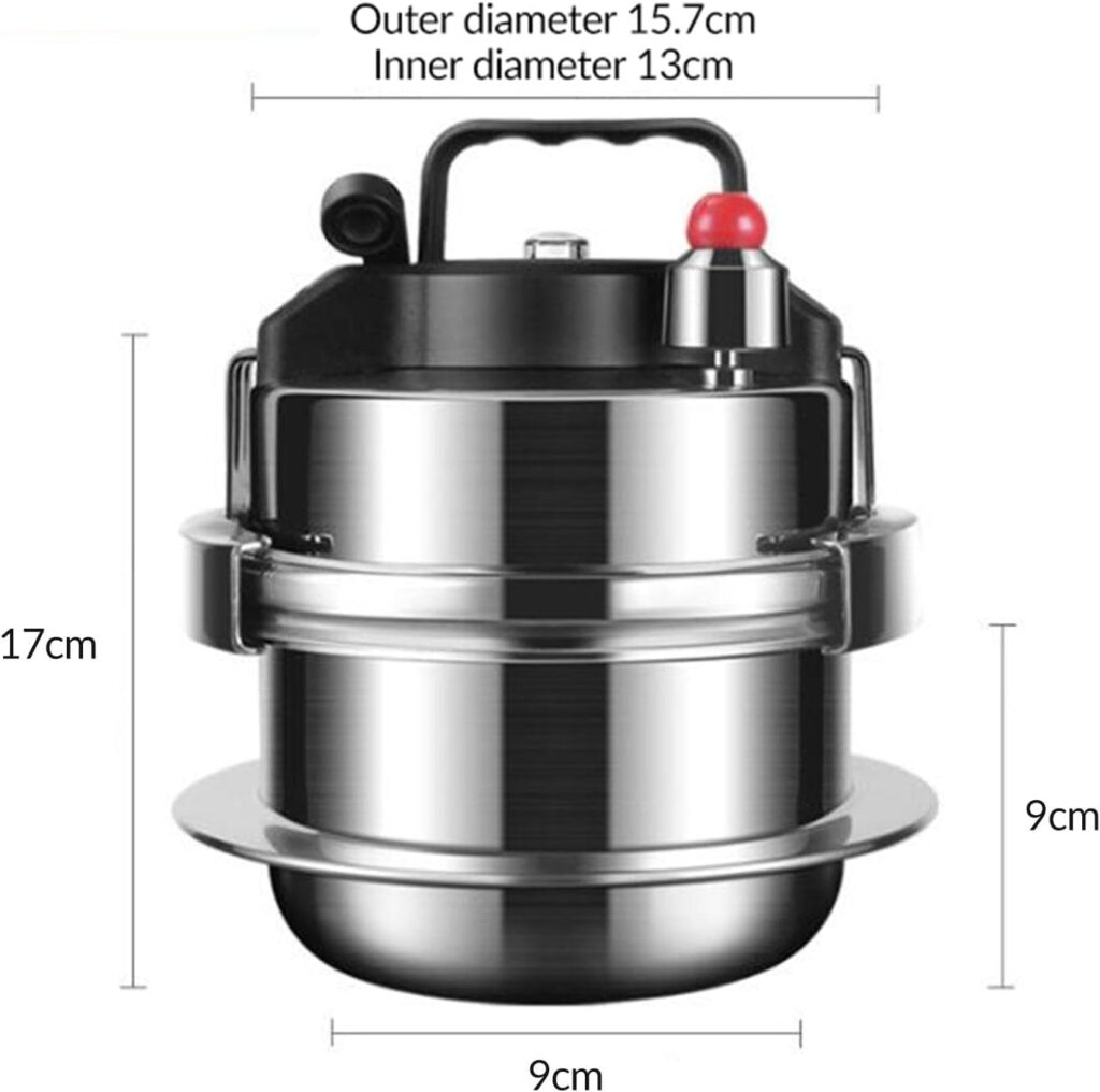 Baoblaze 1.2L Mini Pressure Cooker Pressure Canner Quickly Cooking Portable Universal Cookware Nonstick Cooking Pot for Travel Household Restaurant Hotel